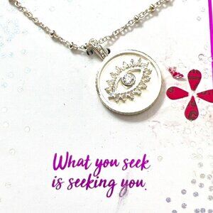 Little Luxuries Fine Silver Plated 18" Necklace SEEKING YOU - NEW with Tags